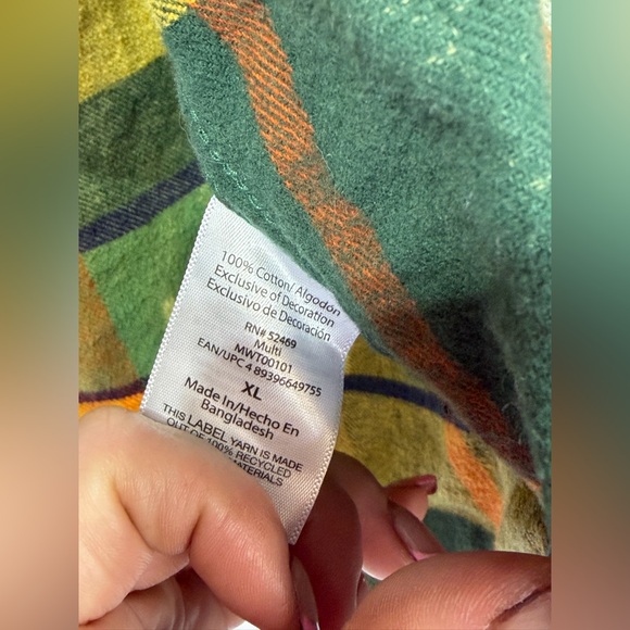 100% cotton Florida distressed bleach washed Plaid Flannel Jacket - Multicolor - Picture 5 of 5